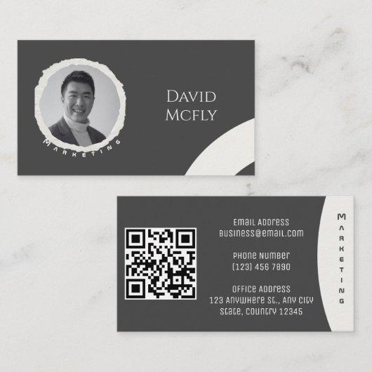 Bio Minimalistisch mit QR-Code Visitenkarte (Vorne/Hinten)