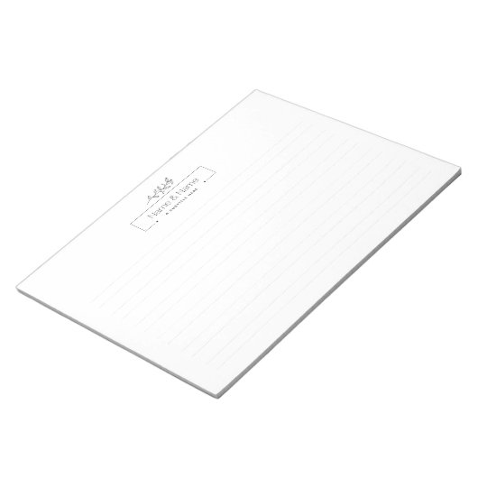 Bio minimalistisch natürliche Hochzeit DESIGN EDIT Notizblock (angewinkelt)