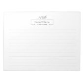 Bio minimalistisch natürliche Hochzeit DESIGN EDIT Notizblock (Vorderseite)