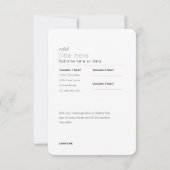 Bio minimalistisch natürliche Hochzeit DESIGN EDIT RSVP Karte (Rückseite)