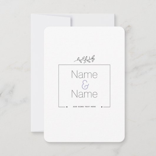 Bio minimalistisch natürliche Hochzeit DESIGN EDIT RSVP Karte (Vorderseite)