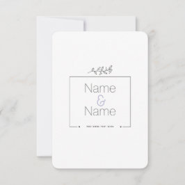 Bio minimalistisch natürliche Hochzeit DESIGN EDIT RSVP Karte