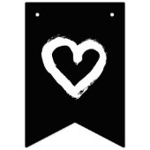 Bio-minimalistische natürliche Hochzeit Black EDIT Wimpelkette (Erste Fahne)