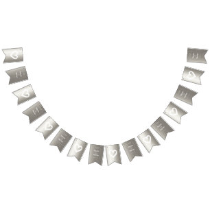 Bio-minimalistische natürliche Hochzeit Silver EDI Wimpelkette