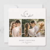 Bio Monogram 2 Foto-Urlaubskarte Feiertagskarte (Vorderseite)