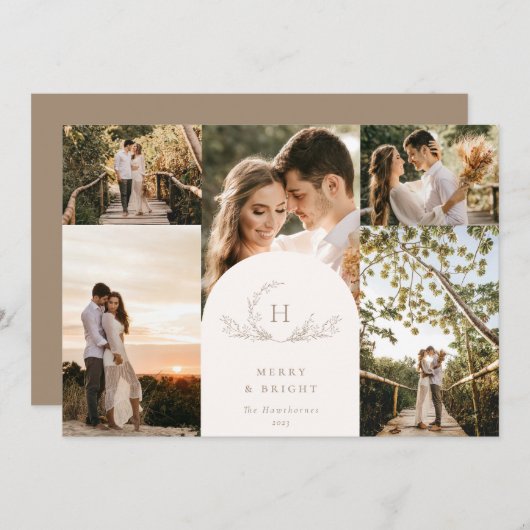 Bio Monogram 5 Foto-Urlaubskarte Feiertagskarte (Vorne/Hinten)