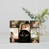 Bio Monogramm 5 Foto Folien Feiertagspostkarte (Stehend vorne)