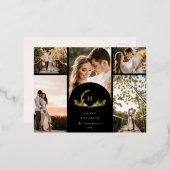 Bio Monogramm 5 Foto Folien Feiertagspostkarte (Vorderseite/Rückseite)