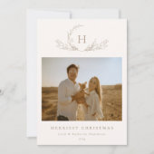 Bio Monogramm-Foto Feiertagskarte (Vorderseite)