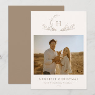 Bio Monogramm-Foto Feiertagskarte