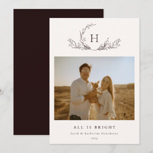 Bio Monogramm-Foto-Urlaubskarte Feiertagskarte