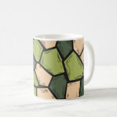 Bio Mosaikkunst in Schattierungen von Grün & Beige Kaffeetasse (VorderseiteRechts)
