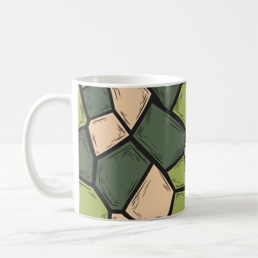 Bio Mosaikkunst in Schattierungen von Grün & Beige Kaffeetasse (Links)