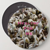 Bio Mung Sprouts - ein nährstoffverpacktes Superfo Button (Vorne & Hinten)