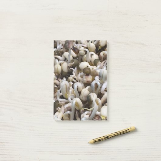 Bio Mung Sprouts - ein nährstoffverpacktes Superfo Post-it Klebezettel (Auf Schreibtisch)