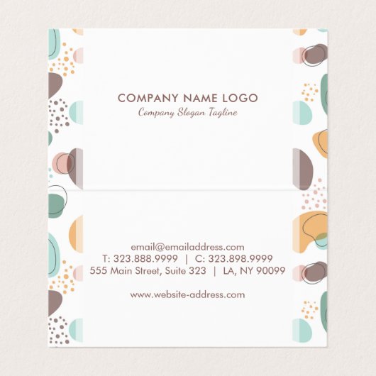 Bio Muster für Farbpasten Visitenkarten (Innenseite Aufgefaltet)