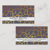 Bio Muster (Pflaume) | Modern, Gold II Visitenkarte (Vorne/Hinten)