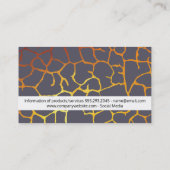 Bio Muster (Pflaume) | Modern, Gold II Visitenkarte (Rückseite)