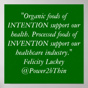 Bio Nahrungsmittel gegen verarbeitete Poster