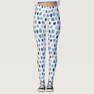 BIO NAVY BLAU INDIGO DOTS GEFÄRBTE KRAWATTE PATTE LEGGINGS