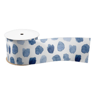 BIO NAVY BLAU INDIGO DOTS GEFÄRBTE KRAWATTE PATTE SATINBAND