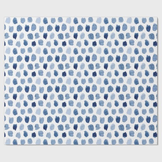 BIO NAVY BLUE INDIGO DOTS GEFÄRBTE KRAWATTE PATTER GESCHENKPAPIER (Flach)