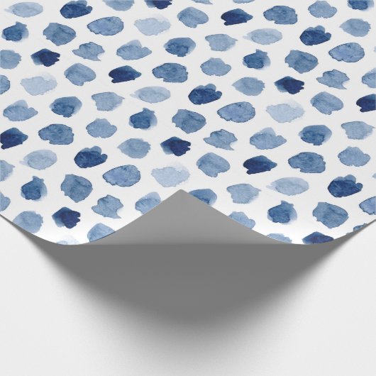 BIO NAVY BLUE INDIGO DOTS GEFÄRBTE KRAWATTE PATTER GESCHENKPAPIER (Ecke)