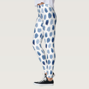 BIO NAVY BLUE INDIGO DOTS GEFÄRBTE KRAWATTE PATTER LEGGINGS