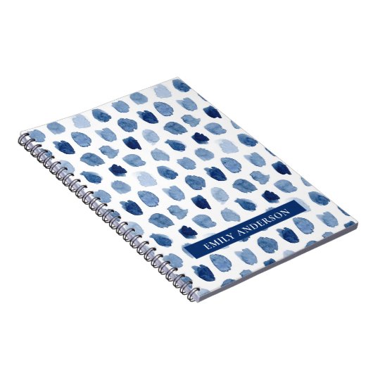 BIO NAVY BLUE INDIGO DOTS GEFÄRBTE KRAWATTE PATTER NOTIZBLOCK (Rechte Seite)