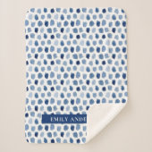 BIO NAVY BLUE INDIGO DOTS GEFÄRBTE KRAWATTE PATTER SHERPADECKE (Vorderseite)