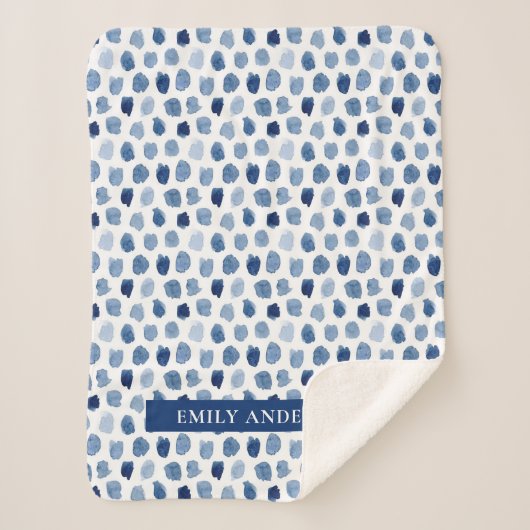 BIO NAVY BLUE INDIGO DOTS GEFÄRBTE KRAWATTE PATTER SHERPADECKE (Vorderseite)