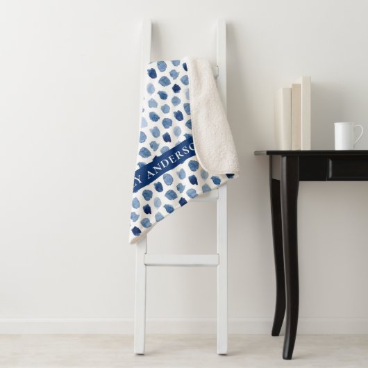 BIO NAVY BLUE INDIGO DOTS GEFÄRBTE KRAWATTE PATTER SHERPADECKE (Beispiel)