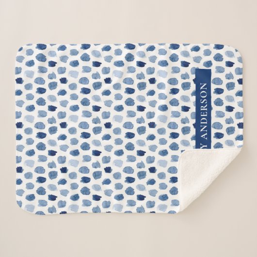 BIO NAVY BLUE INDIGO DOTS GEFÄRBTE KRAWATTE PATTER SHERPADECKE (Vorderseite (Horizontal))