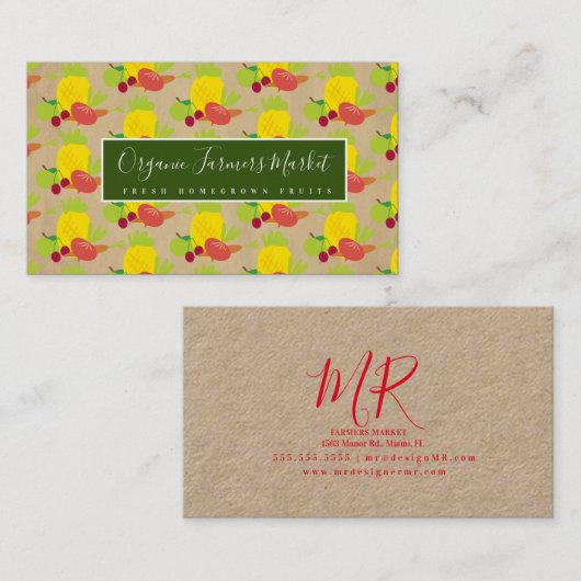 Bio Obst Bauer Markt Frisches Gemüse Visitenkarte (Vorne/Hinten)