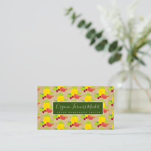 Bio Obst Bauer Markt Frisches Gemüse Visitenkarte (Stehend Vorderseite)