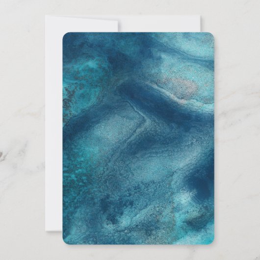 Bio Ocean Blue Watercolor Engagement Party Einladung (Rückseite)