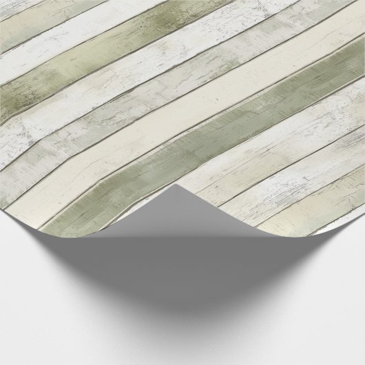 Bio Olivenöl Elfenbein Imitate Holz Streifen Weihn Geschenkpapier (Ecke)