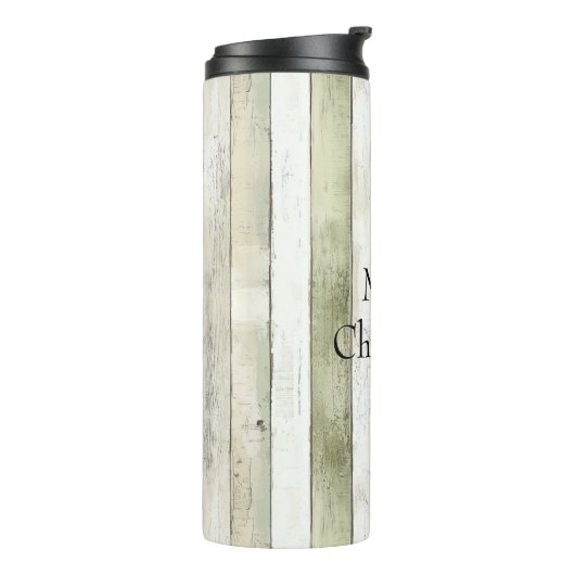 Bio Olivenöl Elfenbein Imitate Holz Streifen Weihn Thermosbecher (Nach links gedreht)