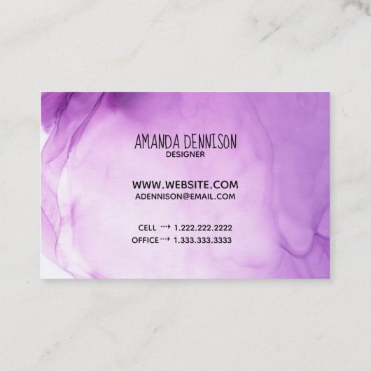 Bio Orchideenfarbe Visitenkarte (Rückseite)