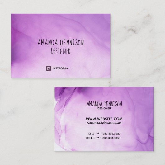 Bio Orchideenfarbe Visitenkarte (Vorne/Hinten)