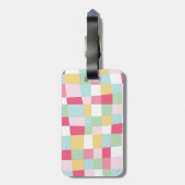 Bio PastellMod-Girly Tafel-Monogramm Gepäckanhänger (Rückseite vertikal)