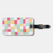 Bio PastellMod-Girly Tafel-Monogramm Gepäckanhänger (Rückseite horizontal)