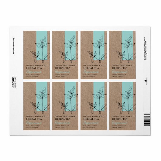 Bio Peppermint Tebal Kraft Business Label (Vorne)