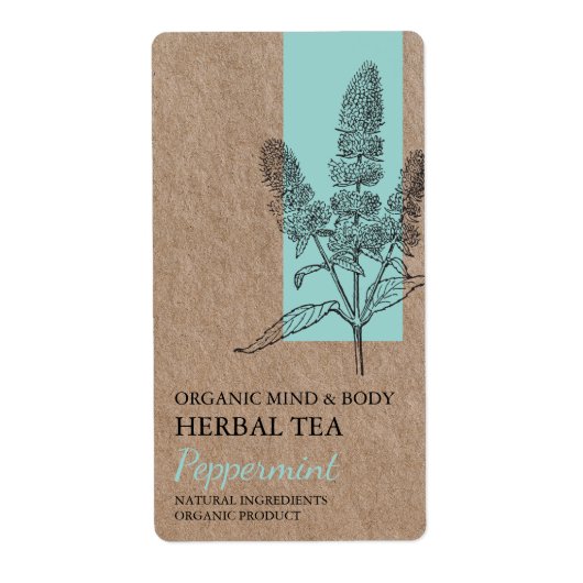 Bio Peppermint Tebal Kraft Business Label (Vorne)