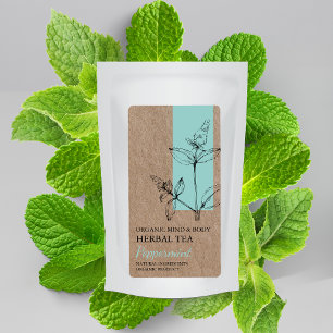 Bio Peppermint Tebal Kraft Business Label