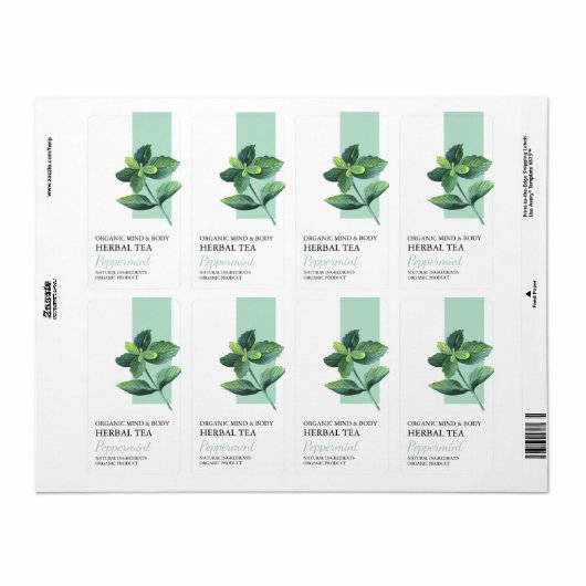 Bio Peppermint Teezeremonie-Label (Vorne)