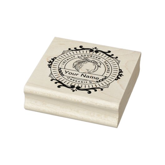 Bio Pfirsiche Früchte Gummistempel (Stempel)