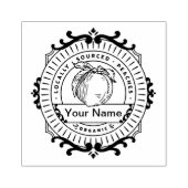 Bio Pfirsiche Früchte Gummistempel (Prägung)