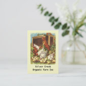 Bio Produkt etikettiert Huhneier Bauersmarkt Visitenkarte (Stehend Vorderseite)