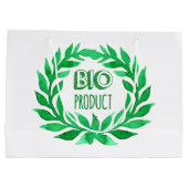 Bio-Produkt Grüne Aquarellfarm Frische Lebensmitte Große Geschenktüte (Rückseite)